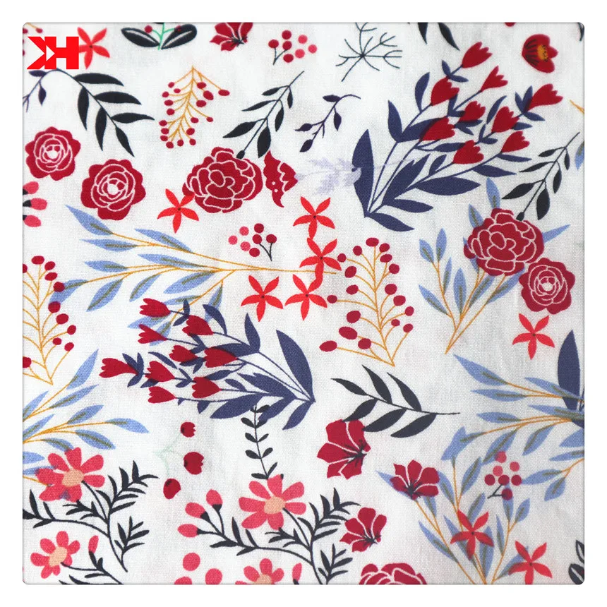 Kahn Cotton Flower Design Materials 100% Cotton Fabric Custom Print Printed For Garment Shirts Sewing