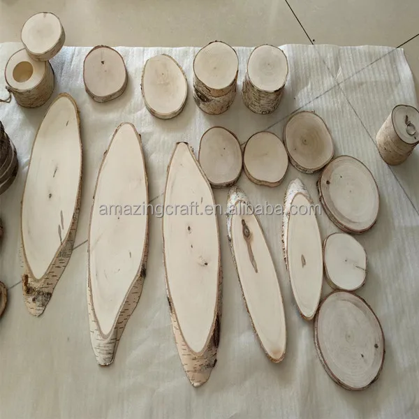 Wholesale Birch Basswood Log Slices Discs Tree Slab Ornament Sanded Smoothly Premium Quality