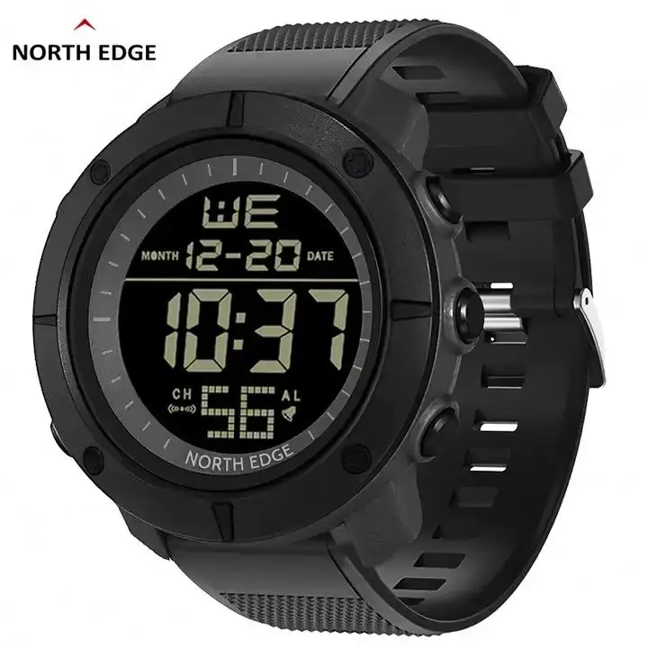 NORTH EDGE TANK Digital Chronograph Smart sports outdoor waterproof watches 1.55 -inch tactical luminous alarm clock For  Men