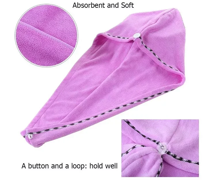 Wholesale Custom SPA Women's Super Absorbent Quick Dry Girls Women Microfiber Hair Turban Wrap Towel