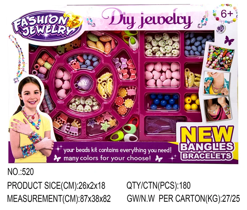 New children bracelets making kit  DIY handmade bracelet creative hand rope girls toys beaded jewelry toys