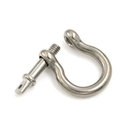 M4 Silver 304 Stainless Steel Rustproof Screw Pin Anchor Bow Shackle Clevis European Style