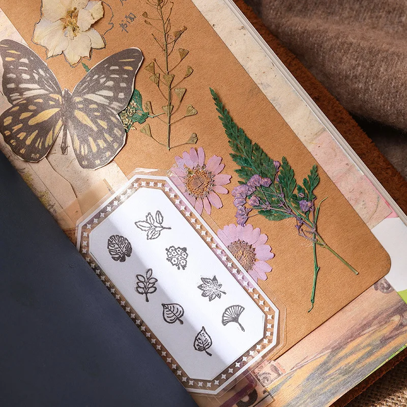 Wholesale creative retro Butterfly plant flowers weather rubber diary DIY decorative printing floral wooden stamp seal set