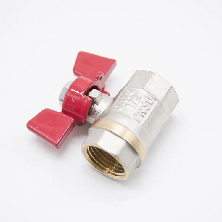 Brass Ball Valve Compression End With Butterfly Handle