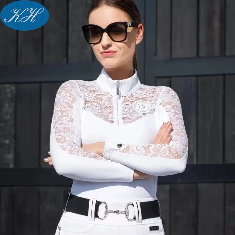 CUSTOM HIGH END EQUESTRIAN CLOTHING WOMEN lace competition shirt