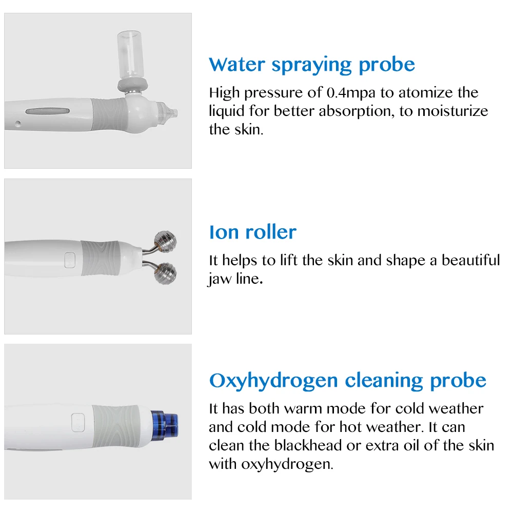 CE Approved 6 in 1 type face cleaning type  ionic hydroxide thermal bubble facial machine