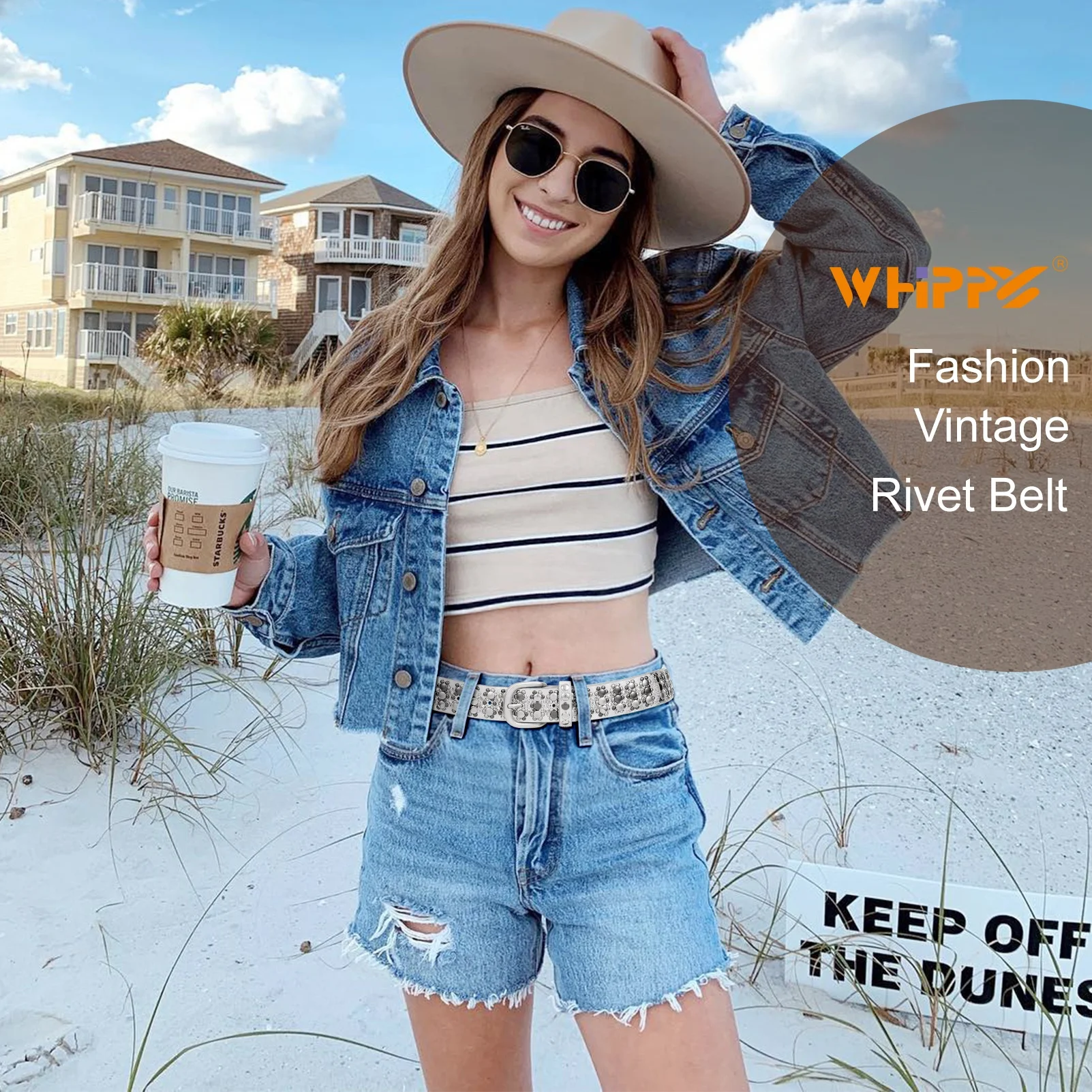 Hot Selling Women Leather Belt Shiny Leather Rivets Studded Punk Designer Fashion Belt