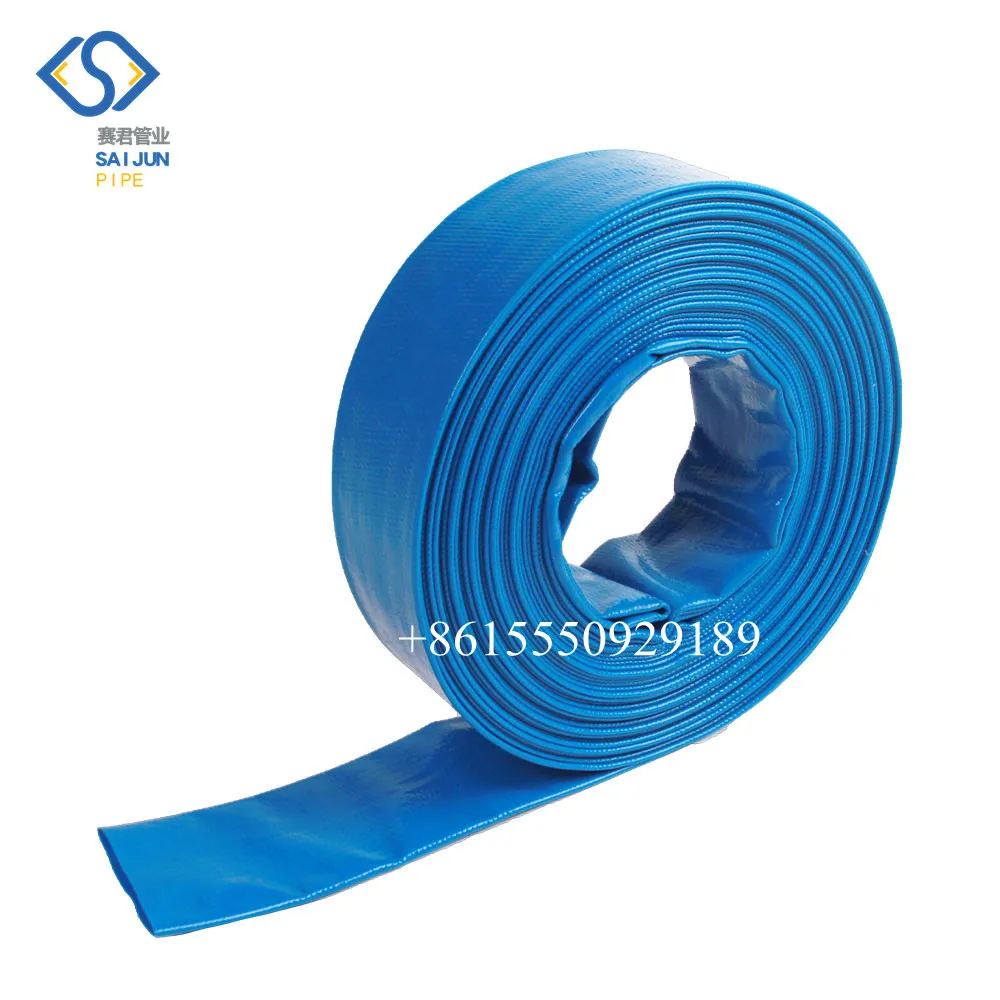Blue orange yellow colour 2 3 4inch PVC lay flat hose pipe cotton irrigation hose pipe