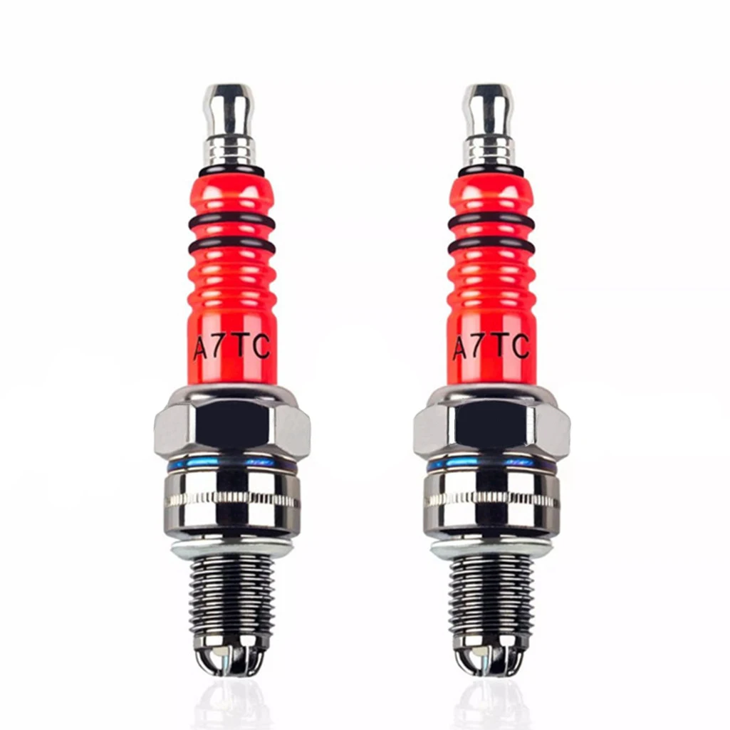 10mm GY6 scooter and other motorcycle accessories A7TC multi-angle ignition modified red head 3 claw A7TC spark plug