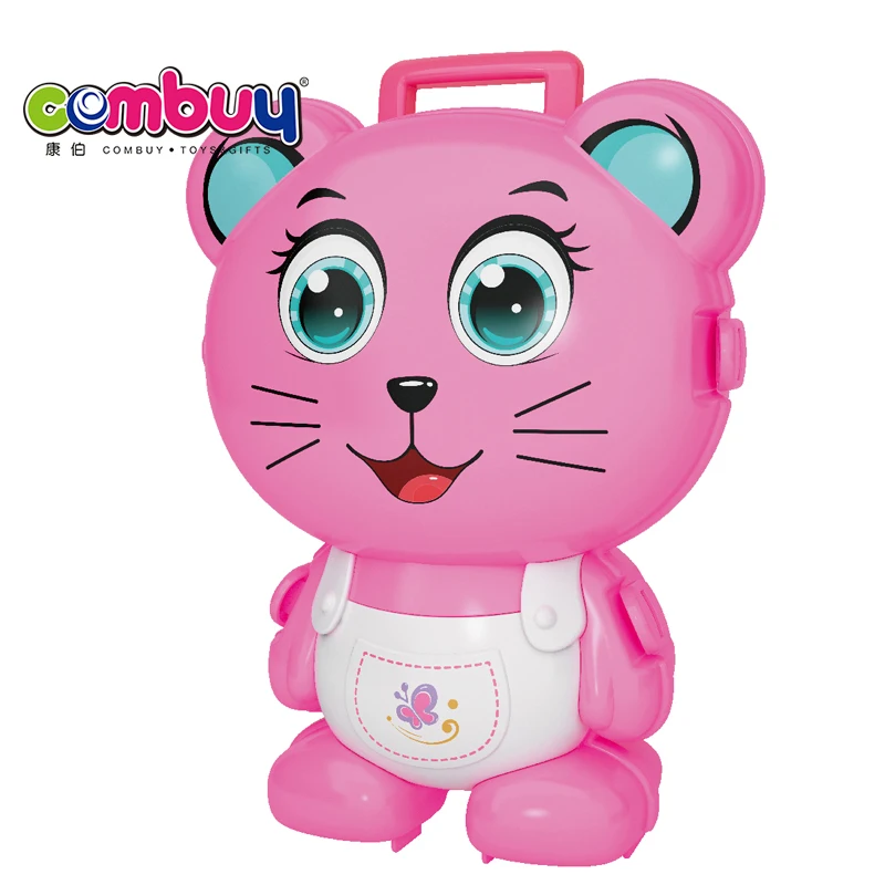 Girls backpack pretend play game dress kids makeup toys