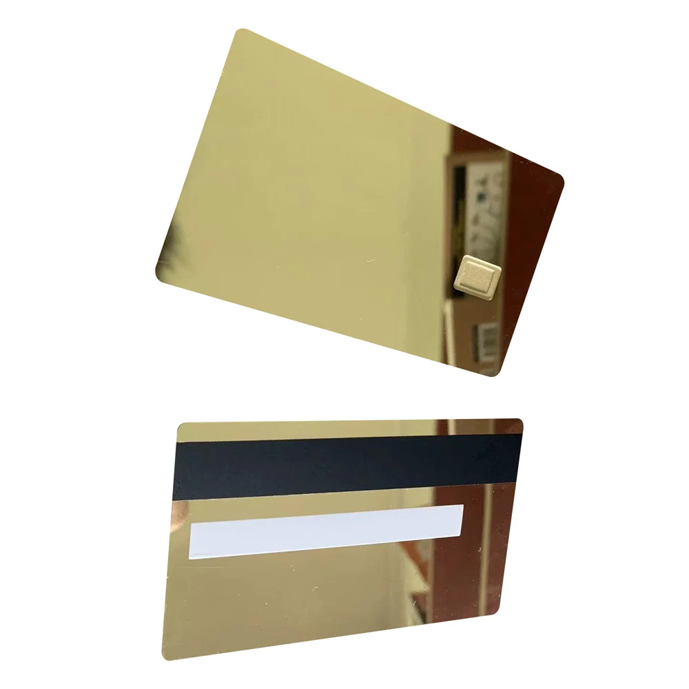 Stainless Steel 4442 Chip Slot Gold Mirror Metal Credit Card Blank Metal Credit Card for gift