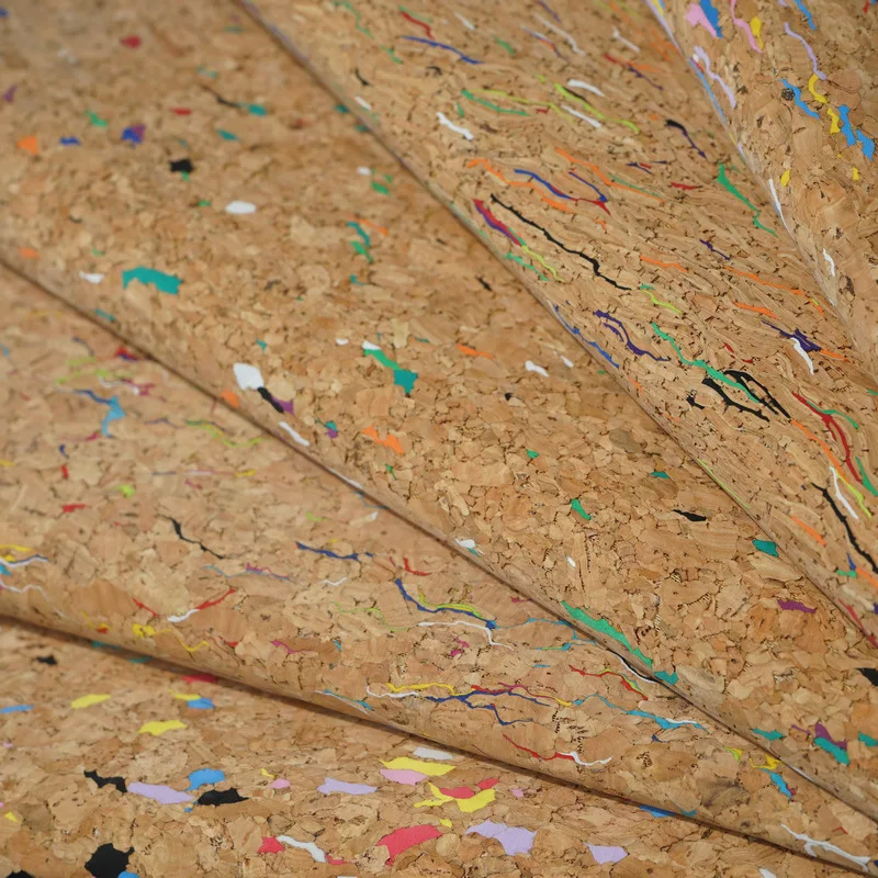50% Cork Material 0.45-0.55 mm Eco Colors Cork Leather Vegan Cork Fabric for Bag Making Bags Handbags Notebook Crafts Material