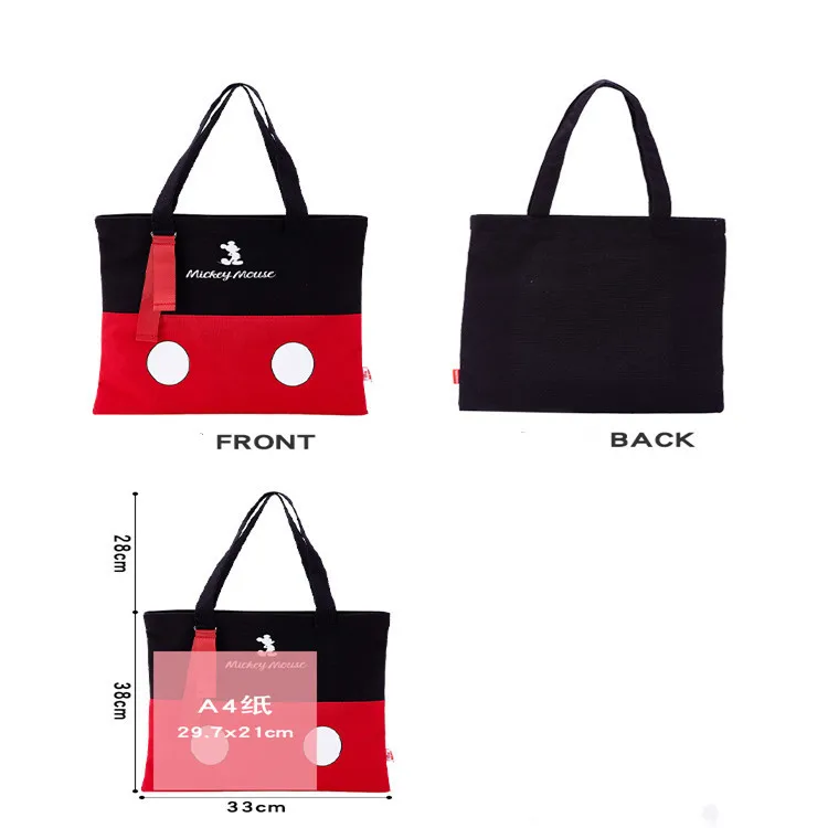
Custom canvas hand bag for female can love Mickey Mouse one - shoulder handheld shopping bag students cartoon Donald Duck 