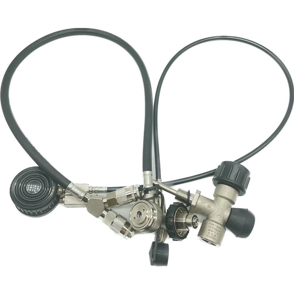 Air Rebreather Breathing Apparatus Pressure Reducer With Breather Valve and Pressure Gage