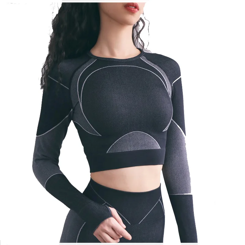 Wholesale Factory High Impact Sports Wear Outdoor New Fashion High Waist Yoga Set Womens Leggings Material Yoga Wear For Winter