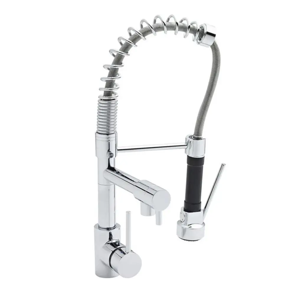 Kitchen Sink Faucet Dual-function Sprayer Water Tap Stainless Steel Single Lever Pull Out Kitchen Faucets