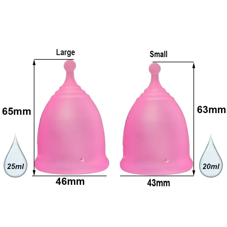 Eco-frReusable Menstrual Cup Woman Period Menstrual Cup Medical Silicone Menstrual Cup S-43mm,L-46mm