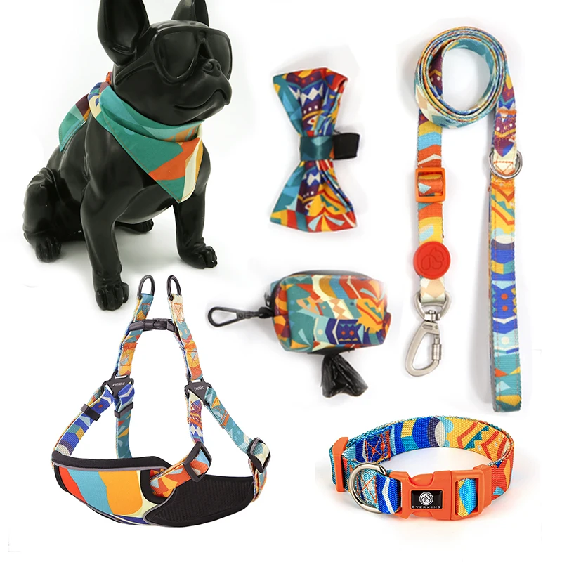 custom waterproof designer pet collars leash custom dog harness set dog pet harness