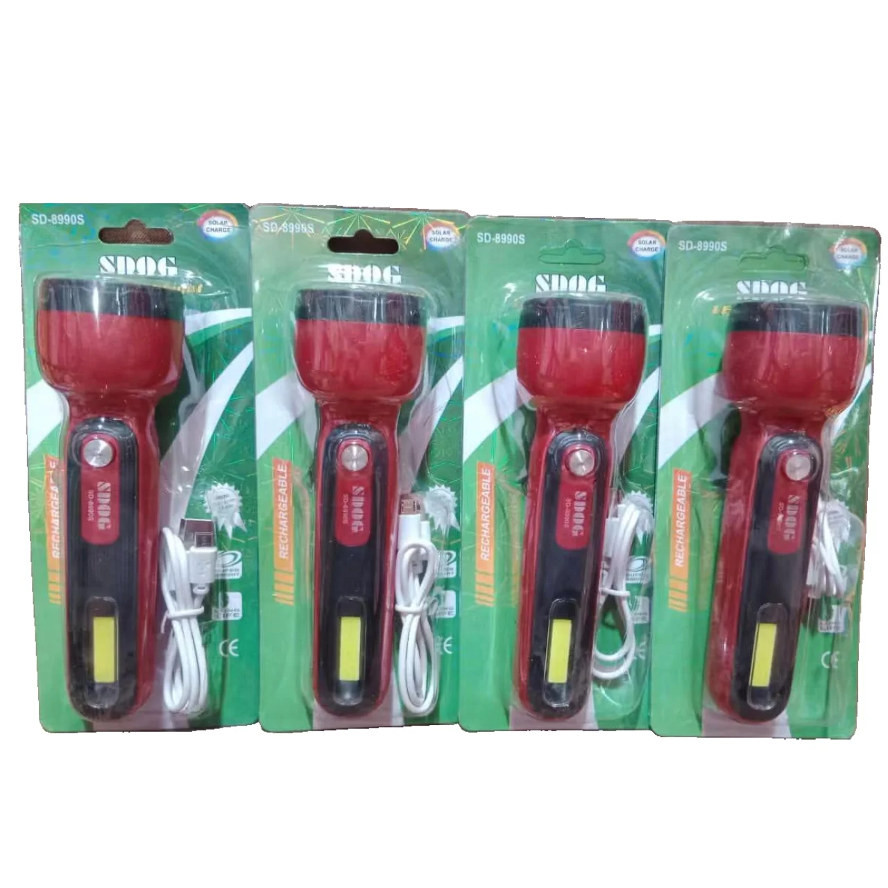 New Arrival Hot Sale USB Charging Inner 18650 Rechargeable Battery Full Plastic COB LED Flashlight for family