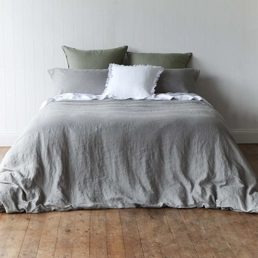 French linen bed set wholesale stone washed vintage look cozy customized 100 French linen bed sheet