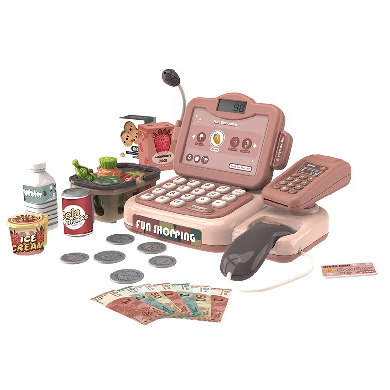 24PCS Electronic Children Intelligent Speech Recognition Cashier Machine Cash Register with Calculator Microphone Amplification