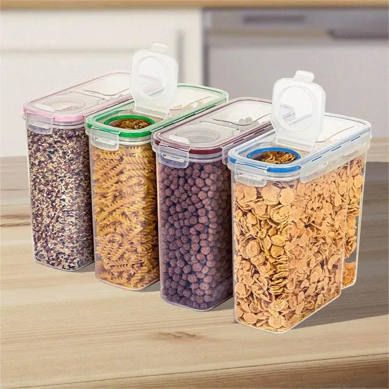 Plastic Cereal Storage Containers  Food Grade and BPA Free Practical Cereal Dispenser Ideal for Cornflakes Flour Storage