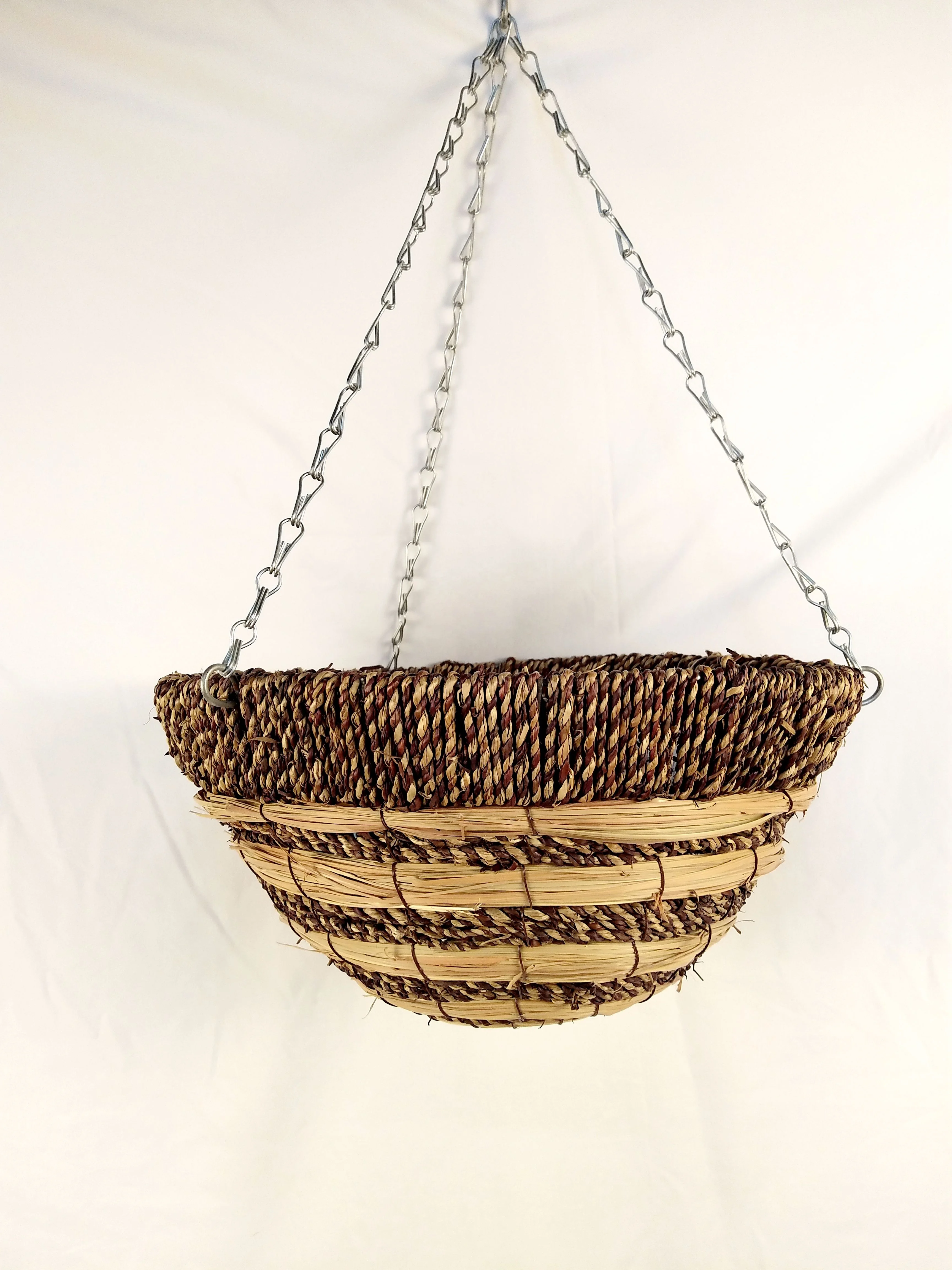 
Hot Sale Wholesale Handmade Woven Seagrass Hanging Basket Flower Pot for Garden Planter 