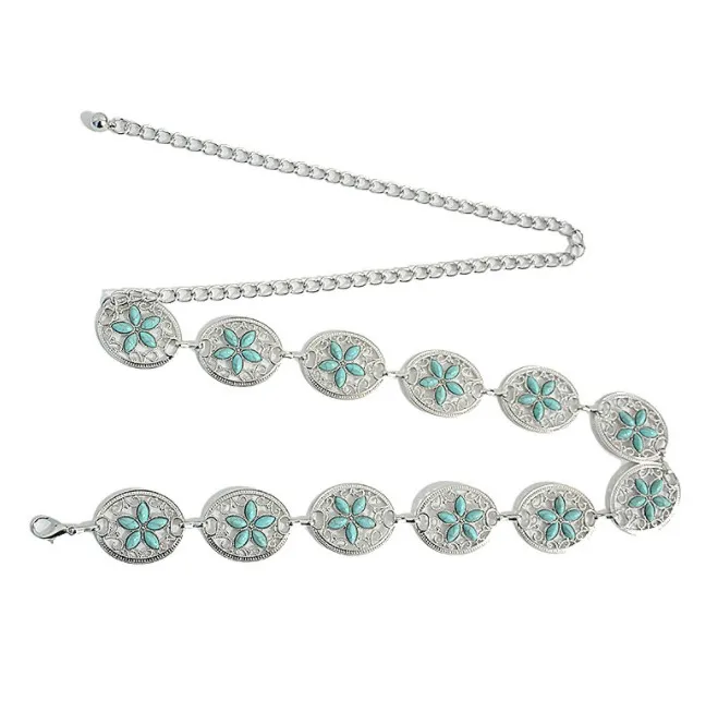 Natural Turquoise Belly Body Waist  Chain Belt for Girl