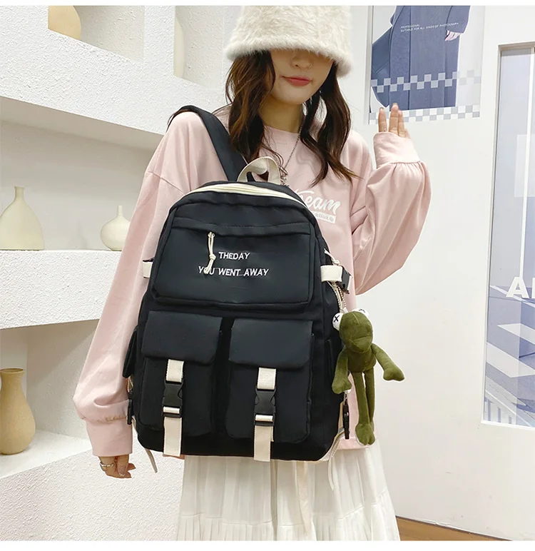 wholesale korean style nylon school backpacks for university girls womens students laptop university students book backpacks