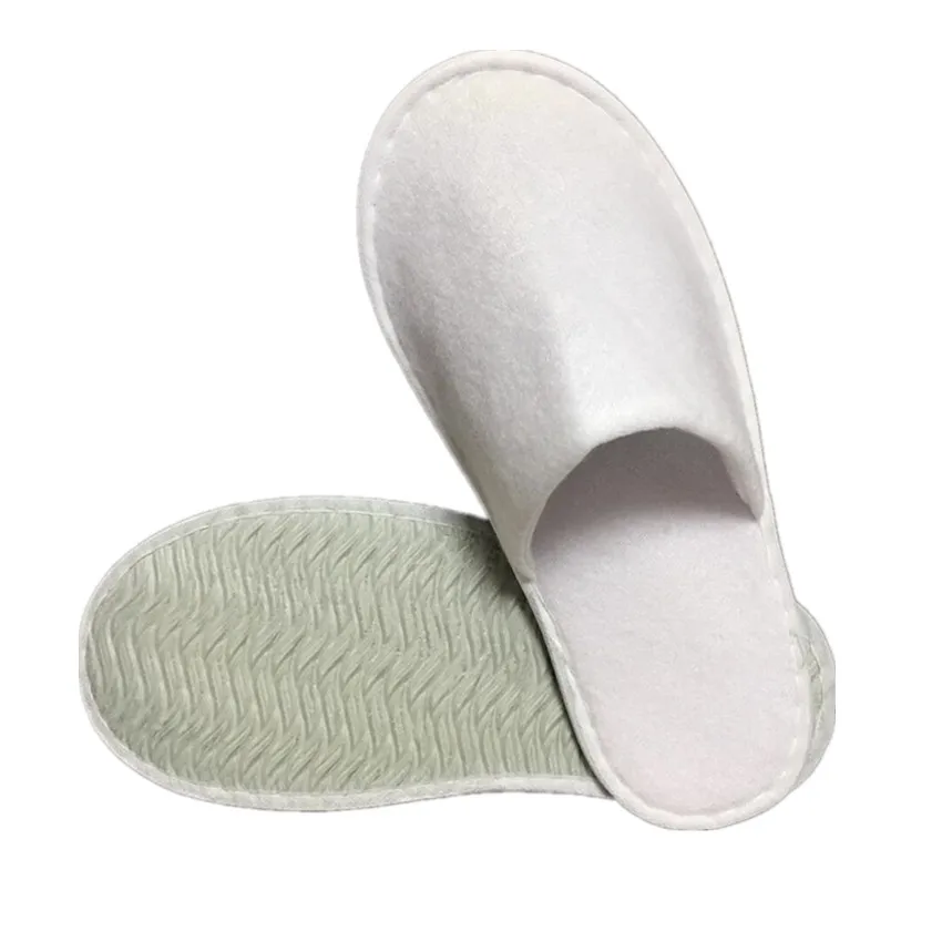 Custom soft comfortable winter indoor cotton velvet slipper guest hotel home shoes floor  wool cloth EVA nonwovens slippers