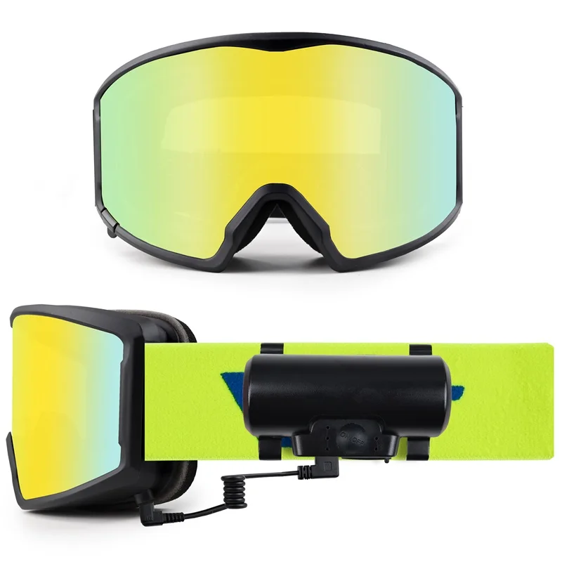 Heated Ski Goggles Magnetic Lens Snow Sport Goggles Glasses UV400 Protection Custom Snowboard Snowmobile Goggle Google