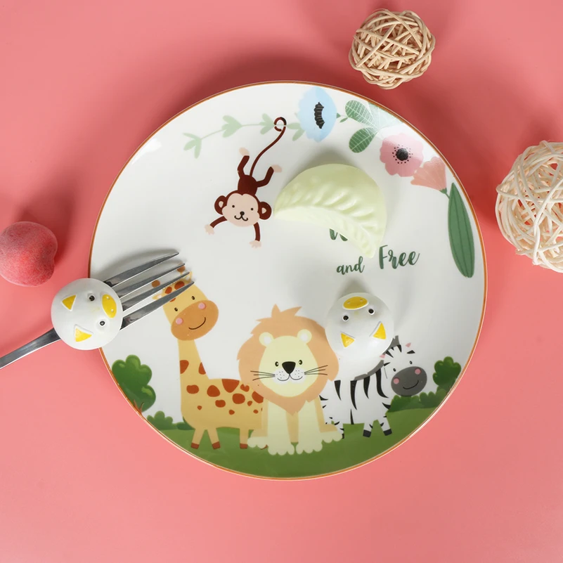 Здоровая детская тарелка для кормления Детская обеденная детский керамический набор посуды