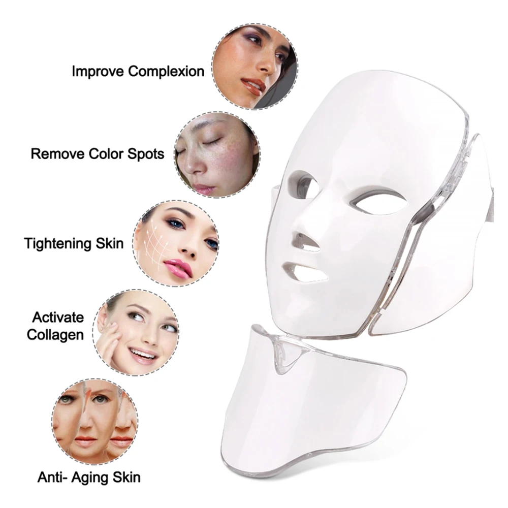 IDEA Hot Sale TL50 Red Light Therapy Mask Home Use Beauty Mask Led 7 Colors Neck And Face Health Care Led Face Device