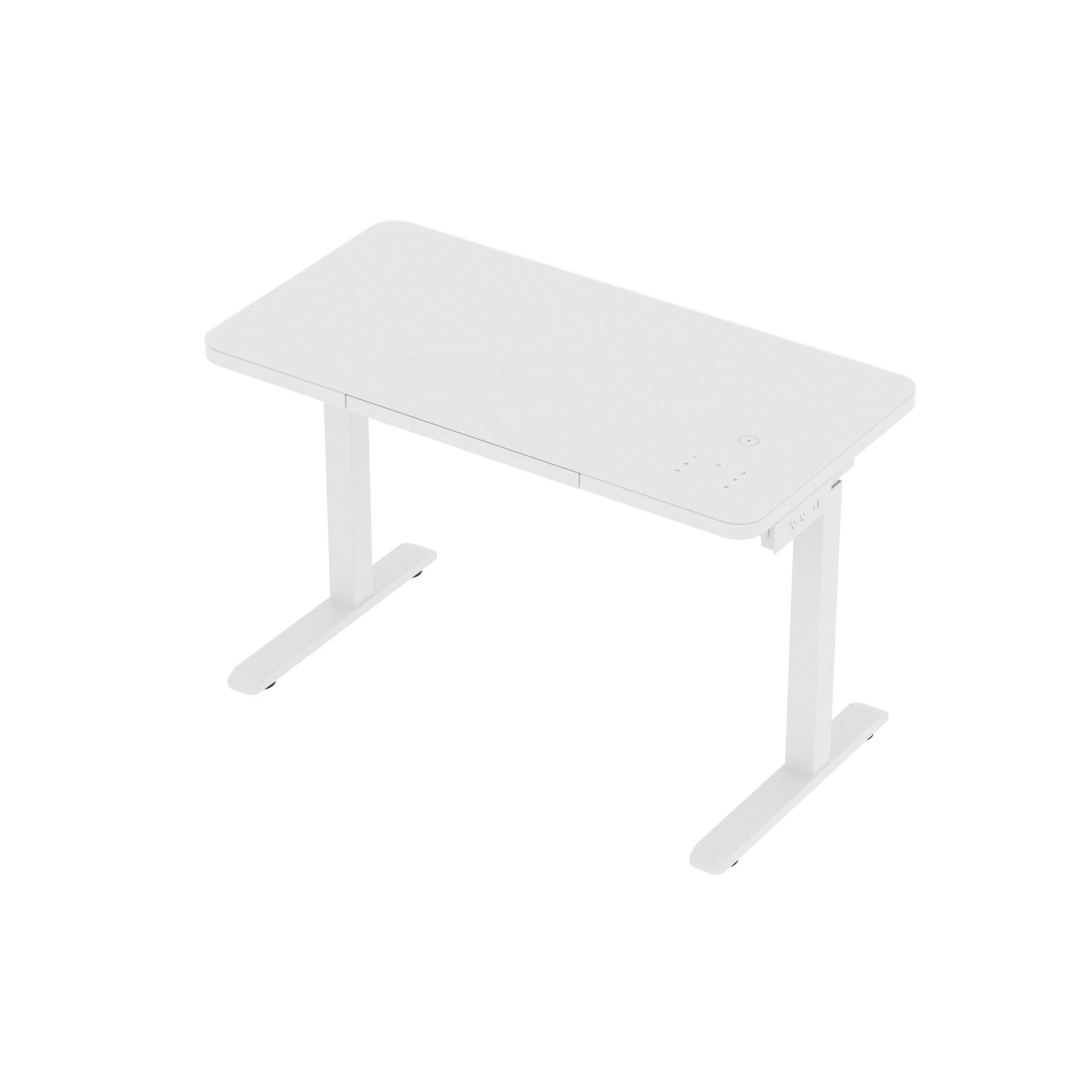 Escritorios Home Office Electric Sit Stand Computer Lifting Table Glass Top Height Adjustable Standing Desk with T-Touch Drawer
