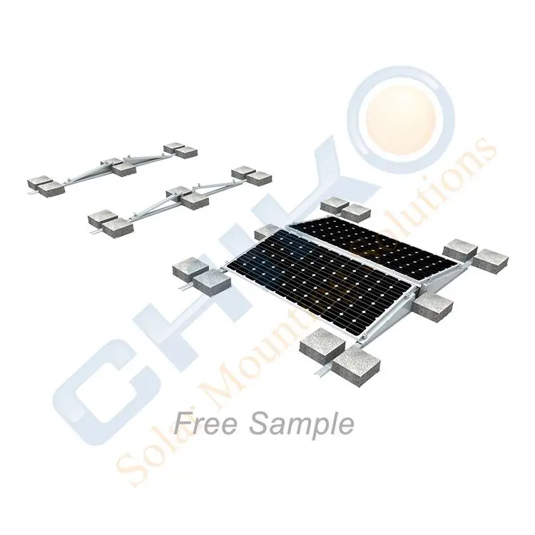 East- west Dual-Orientation non penetration ballasted flat roof solar mounting system