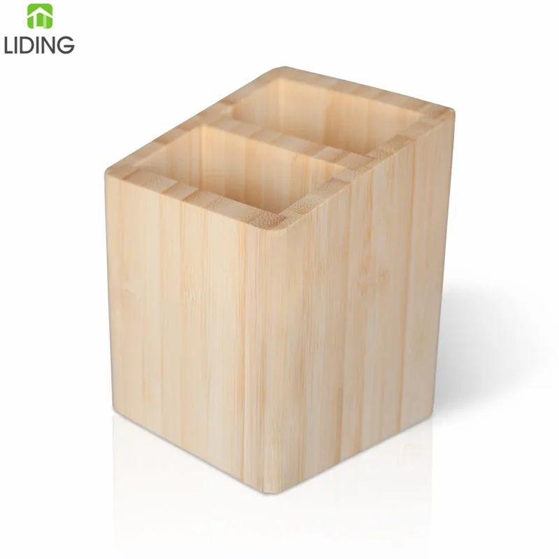  Bamboo Pen Holder Wood Organizer Desk Pencil