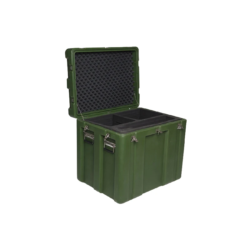 Hard rotomolded case handle plastic tool waterproof military transport box