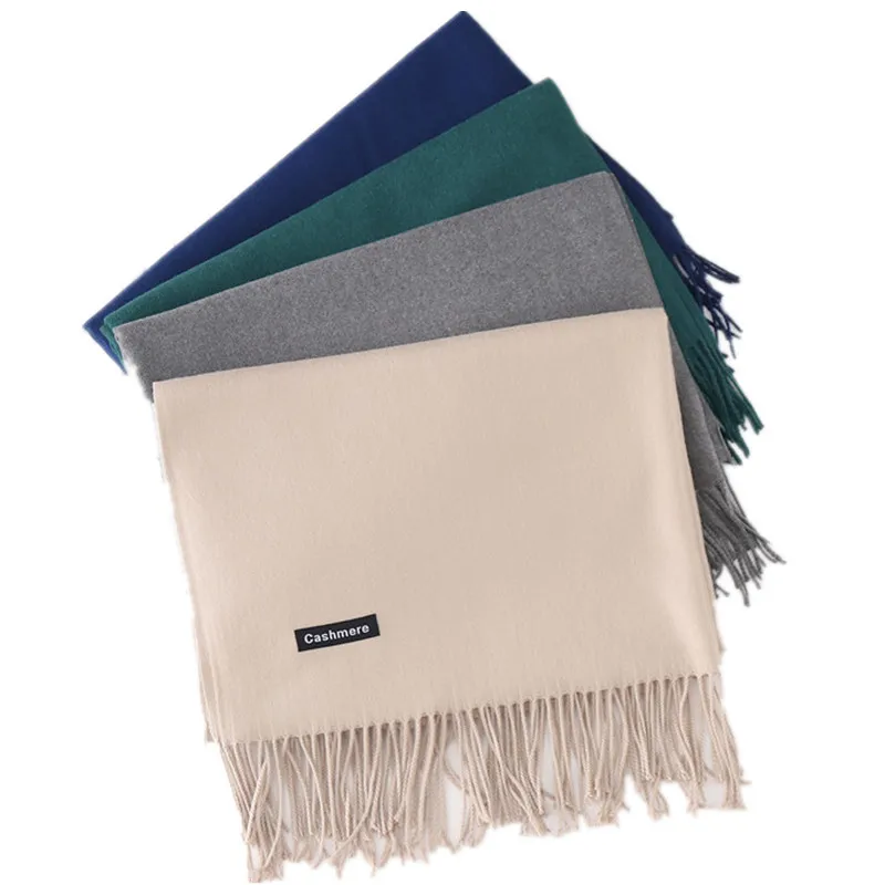 Solid color custom design women pashmina scarves cashmere scarf shawls