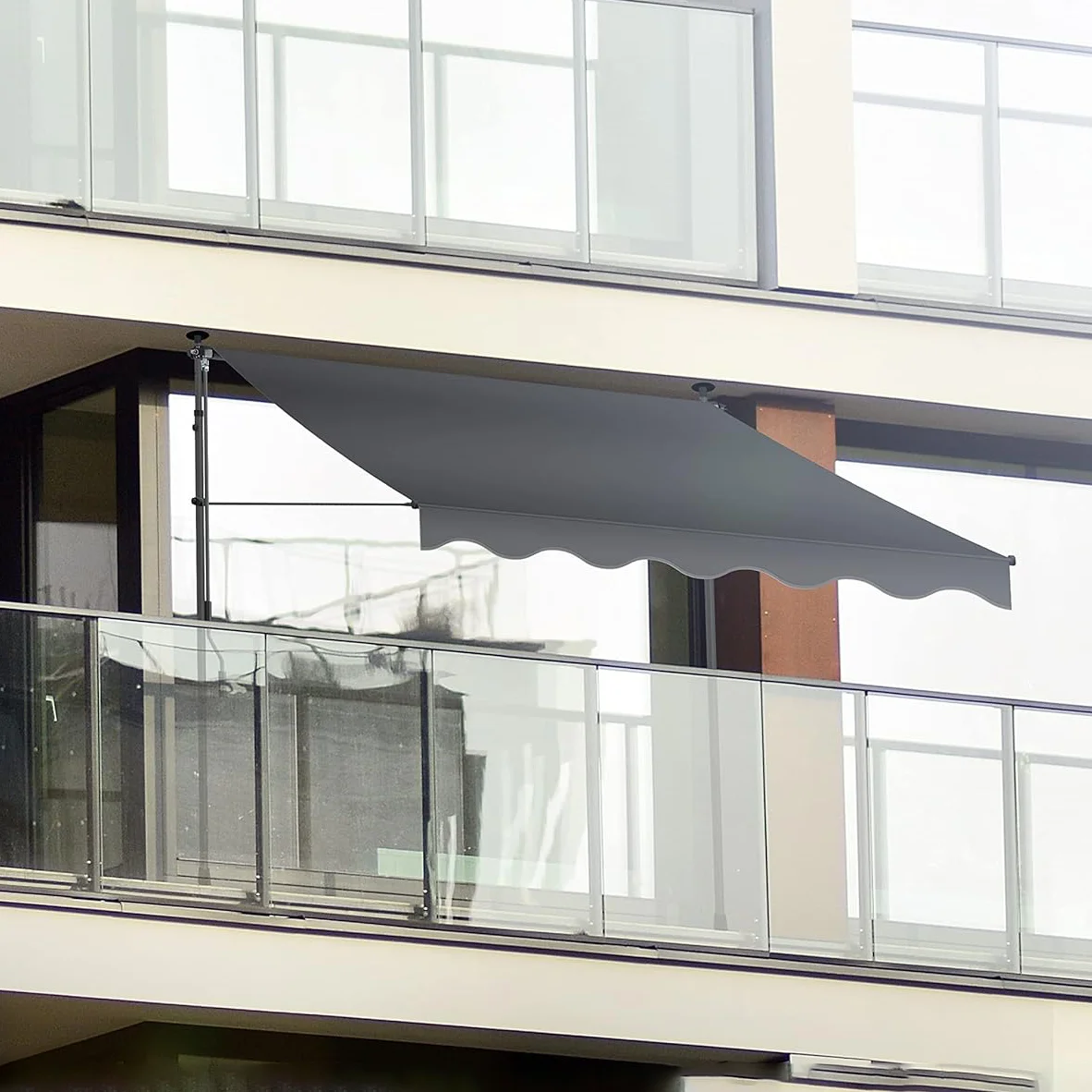 Hot sell Product Vertical Awning with Crank Handle Sun Protection Awning with Grey color