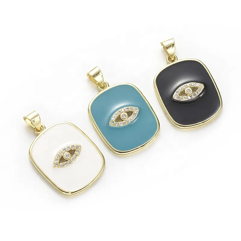 Cliobeads 18k Gold Plated Custom Jewelry Elephant Enamel Blue Eye Heart Charms Pendant For Necklace Making