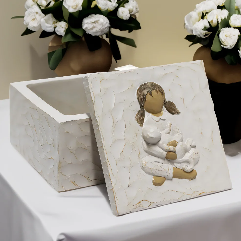 Resin Animal pet urn Angel Dog Dog Cat Memorial Cremation Universal Funeral casket
