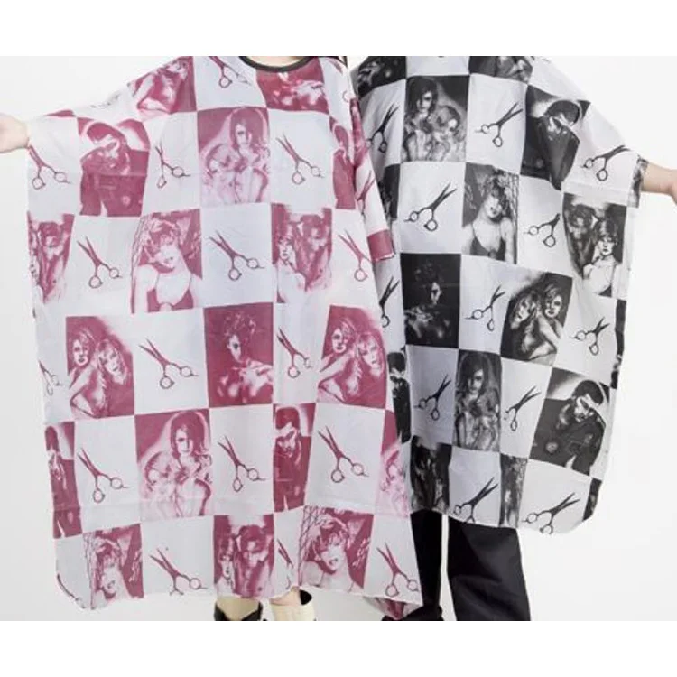 High Quality Oem American European Stylish Printed Pattern Customized Salon Haircut Barber Designer Cape Aprons For Hairdressers