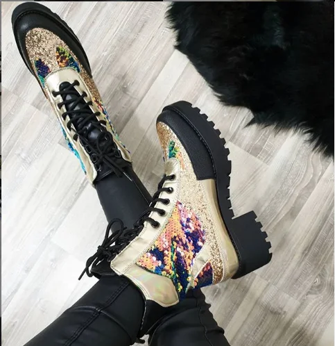 Новинка 2020 года; Модная женская обувь на плоской подошве со шнуровкой и круглым носком; Женские ботинки; Сезон осень-зима