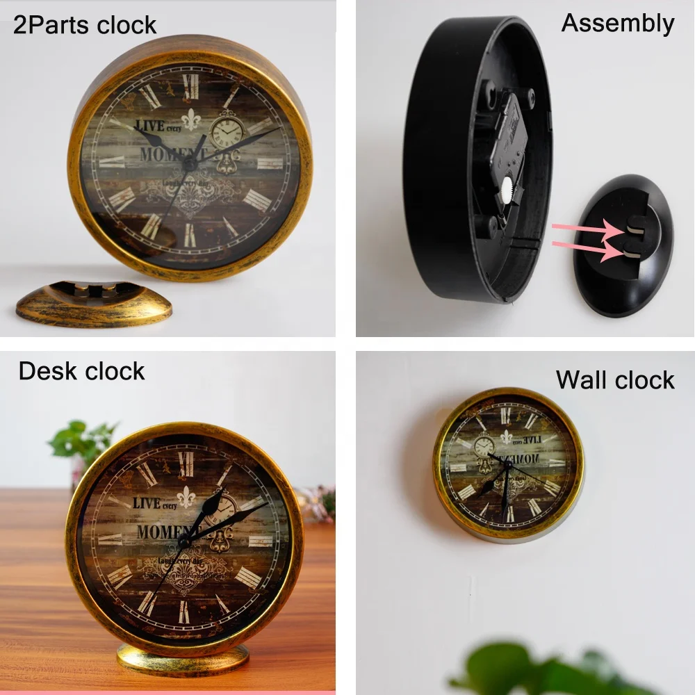 
Classic Silent Desk Clock, 6 Inch Black Non-ticking Decor Wall Clock Easy to Ready For Kitchen/Bathroom/Office 