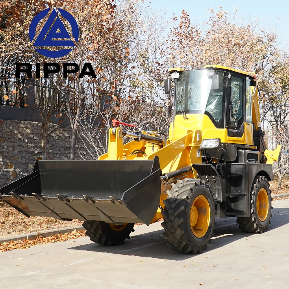 China Factory Diesel Wheel Loaders Front End Loader Excavator Backhoe Loader With Enclosed Cab