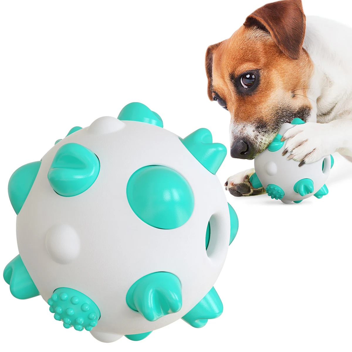 Hard Shell Soft Inner Core Spherical Rubber Indestructible Dog ball Chew Toy For Pets