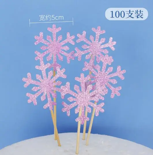 wholesale Mini Paper Snowflake Gold Silver Pink Blue Paper for cake cupcake decoration mini cake accessories