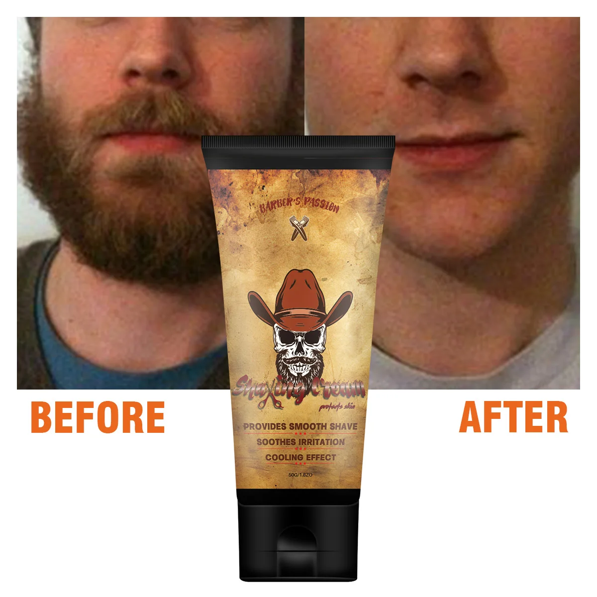 New arrival private label Comfortable texture rich foam moisturizing mens beard shaving cream