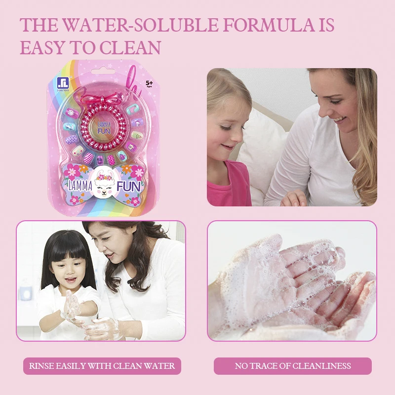 2023 Hot Customize Logo Best Hair Ring Colorful Nails Kids Kit Beauty Makeup Set Cosmetic Girls Toys Customize Logo In Small Moq