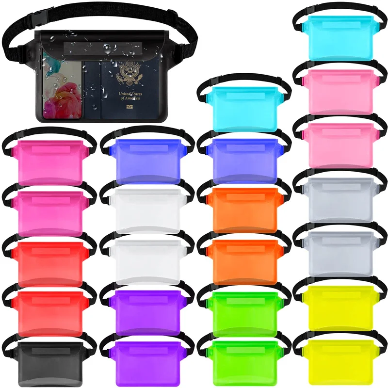 HIFUN Phone Waterproof Pouch Bag with Waist Strap Waterproof Keep Phone and Valuables Safe and Dry for Beach Accessories